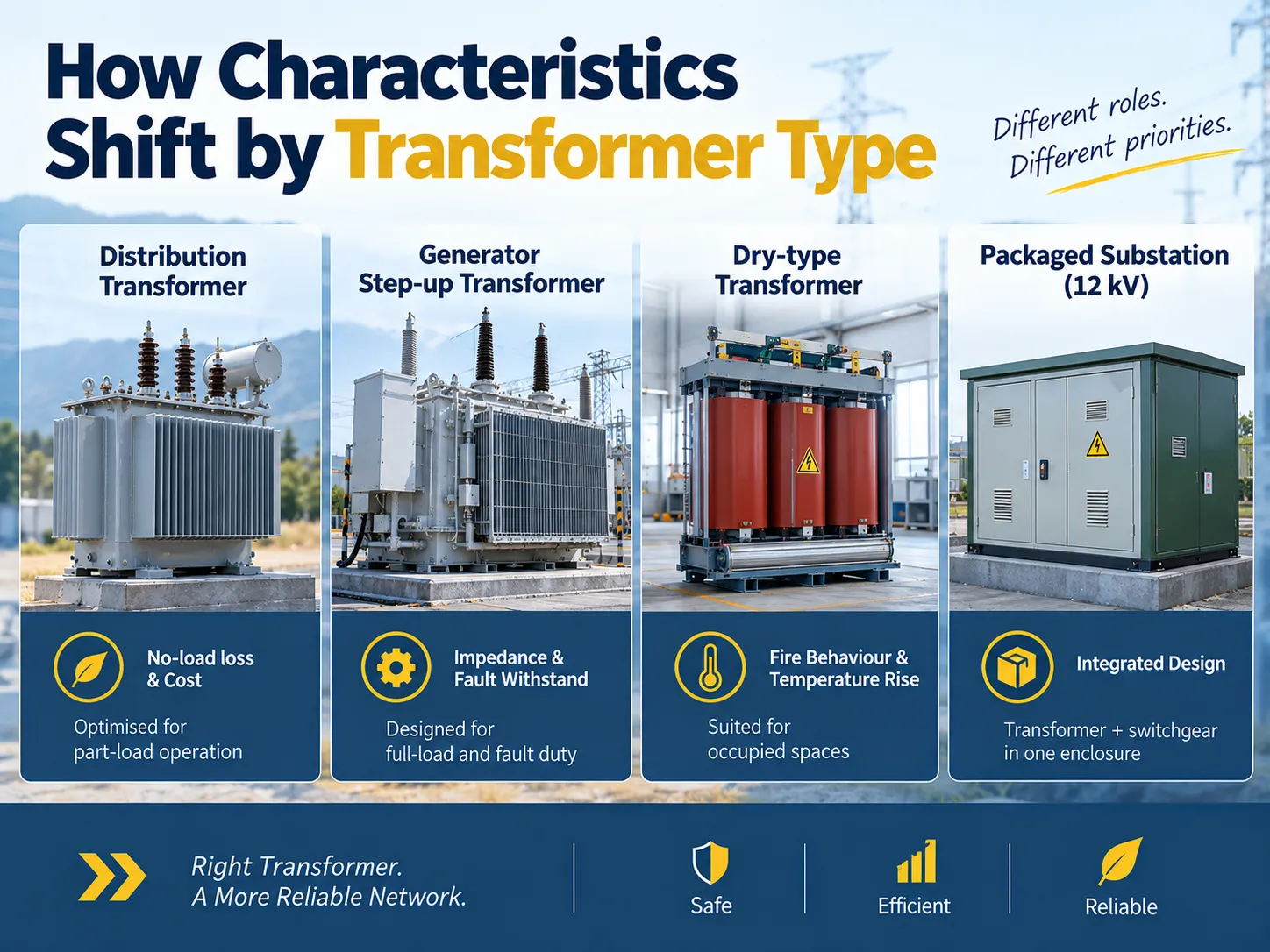How Characteristics Shift by Transformer Type