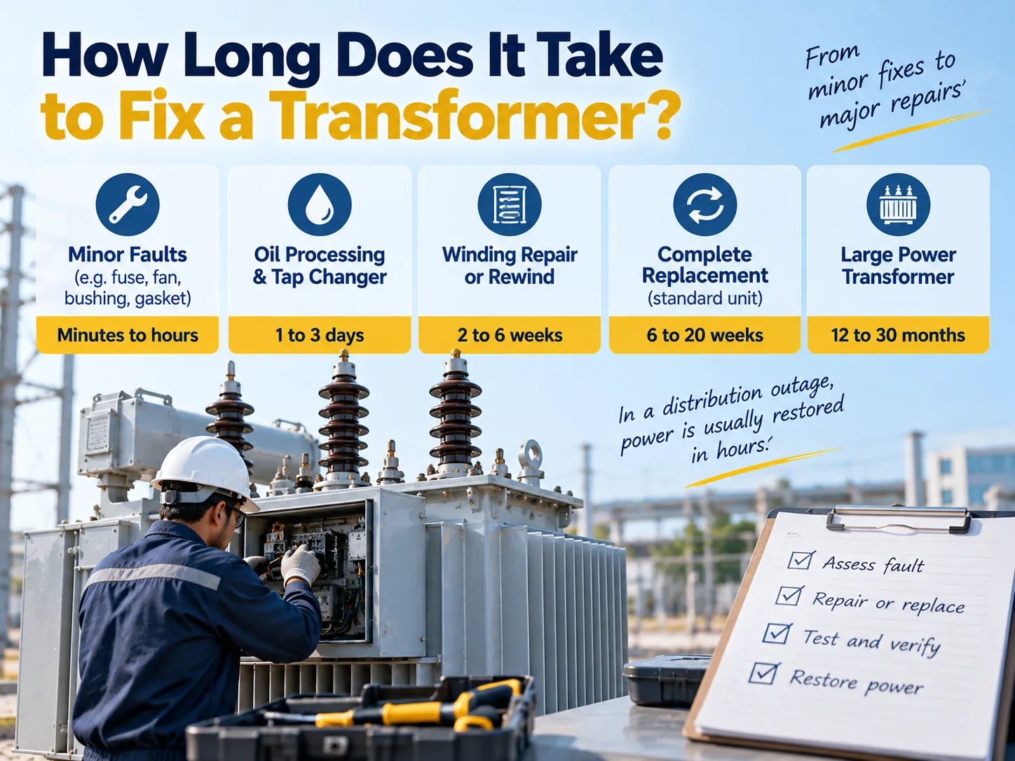 How Long Does It Take to Fix a Transformer