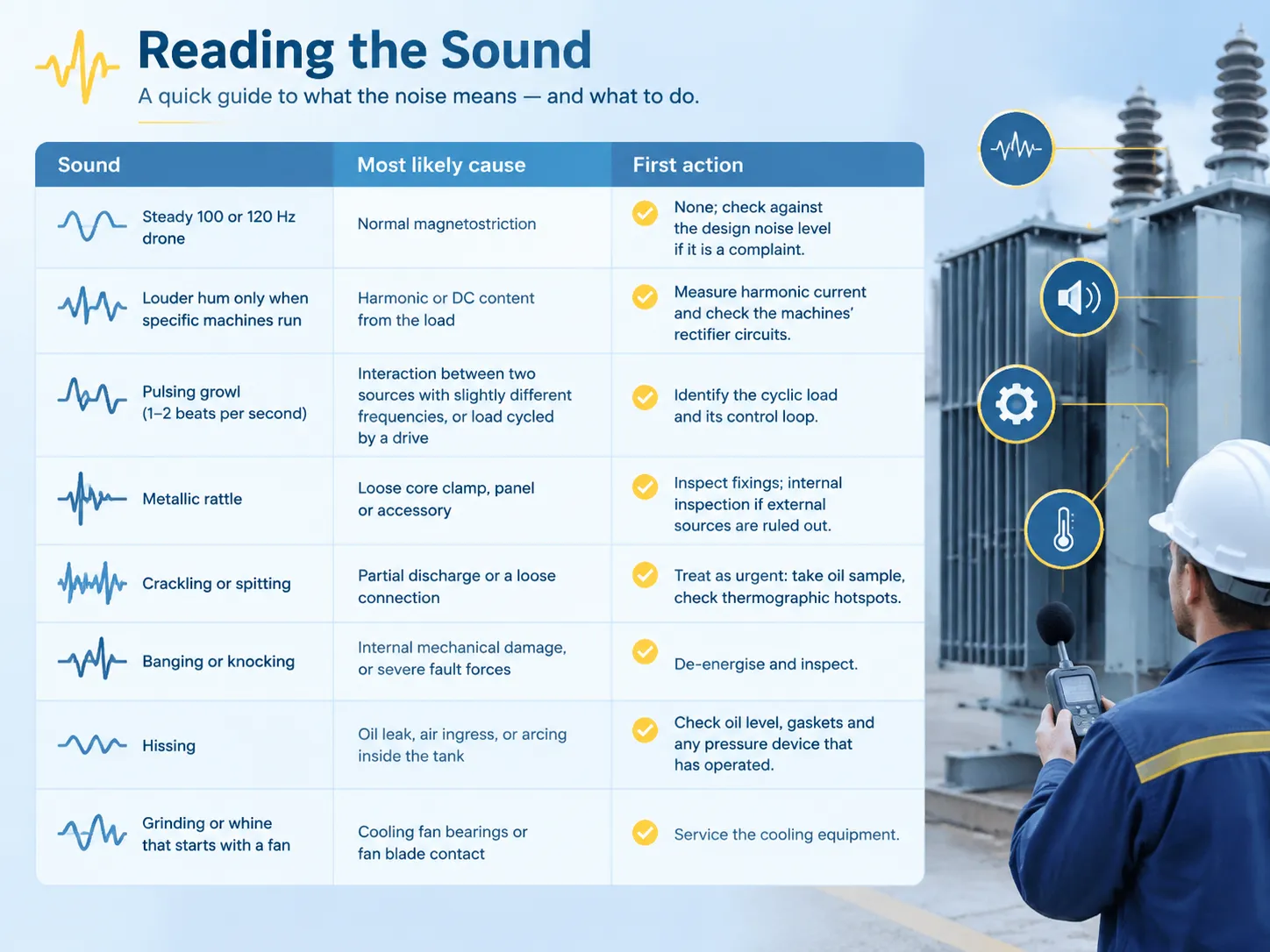 Reading the Sound Diagnosis Table