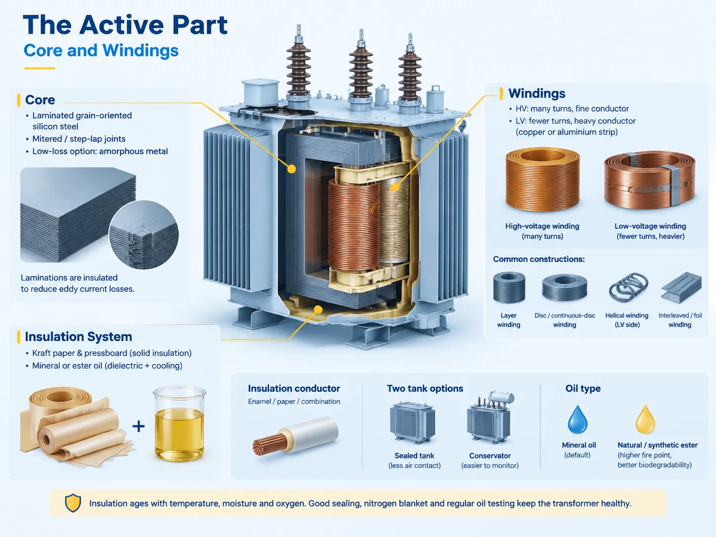 The Active Part Core and Windings