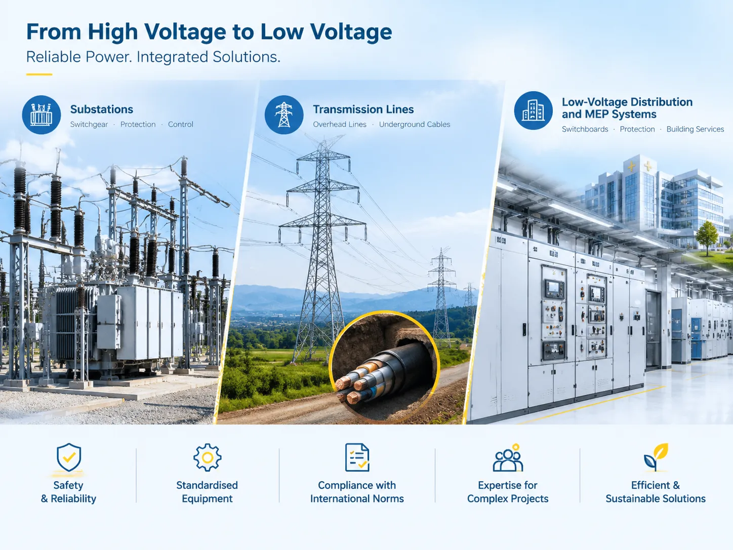 Substations, Transmission Lines and Underground Cables